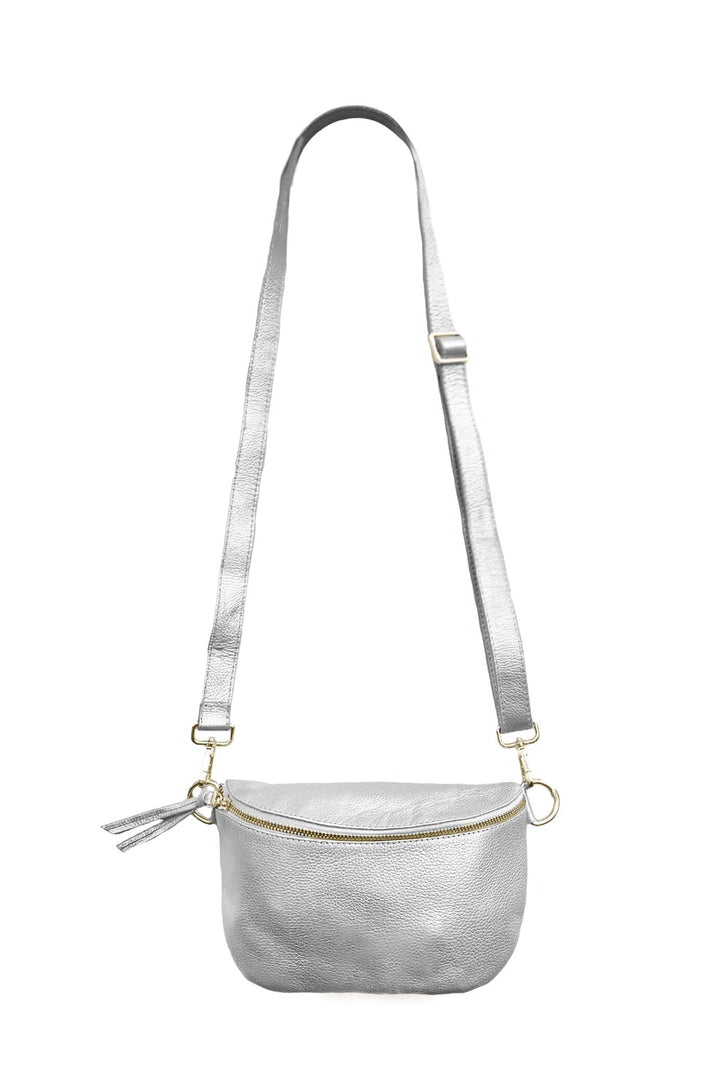 Ramona Small Leather Handbag Silver Leather