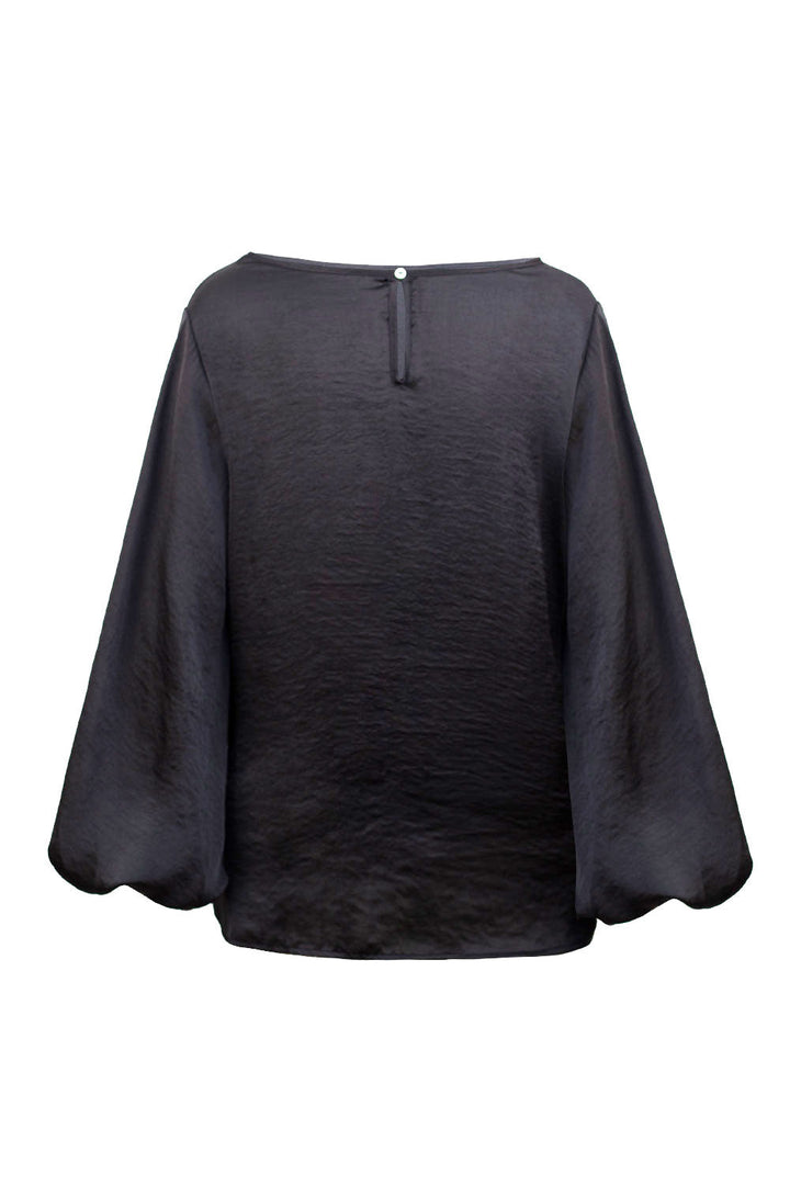 Sovana Round Neck Long Sleeve Top Black Tops