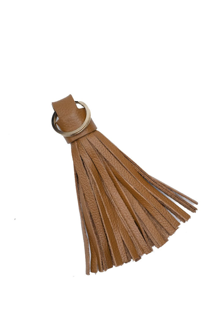 Tassel Keyring Tan SL Leather