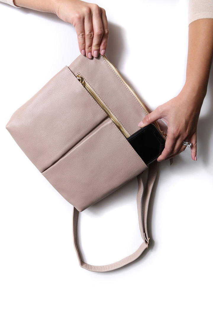 Barcelona Leather Handbag Nude SL Leather