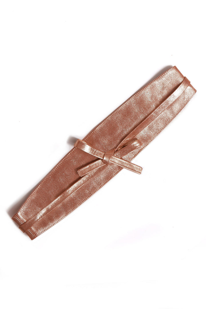 Wrap Around Belt Rose Gold Metallic Belts